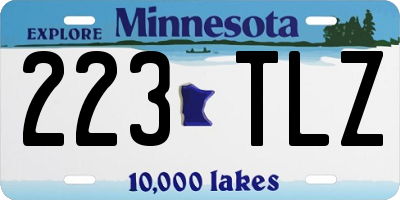 MN license plate 223TLZ