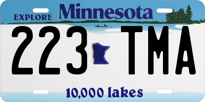 MN license plate 223TMA