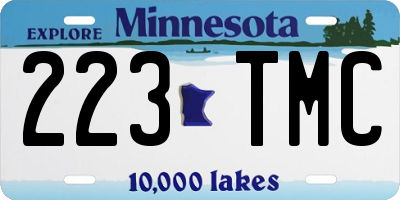 MN license plate 223TMC