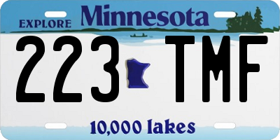MN license plate 223TMF