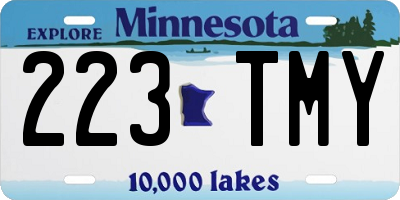 MN license plate 223TMY