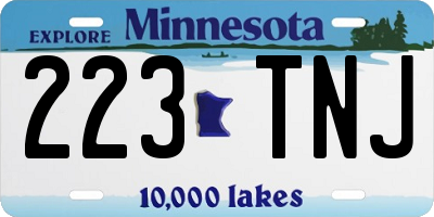 MN license plate 223TNJ