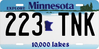 MN license plate 223TNK