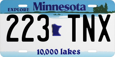 MN license plate 223TNX