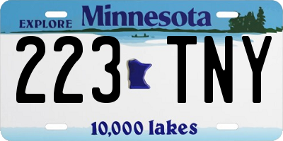 MN license plate 223TNY