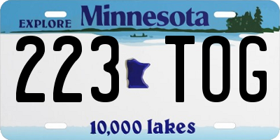 MN license plate 223TOG