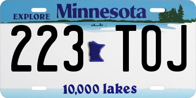 MN license plate 223TOJ