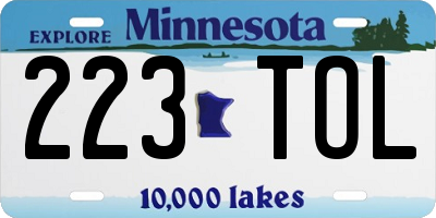 MN license plate 223TOL
