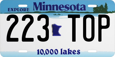 MN license plate 223TOP