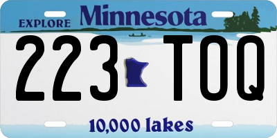 MN license plate 223TOQ