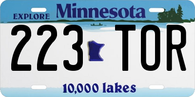 MN license plate 223TOR