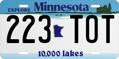 MN license plate 223TOT