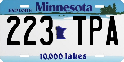 MN license plate 223TPA