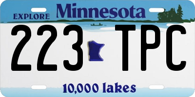 MN license plate 223TPC