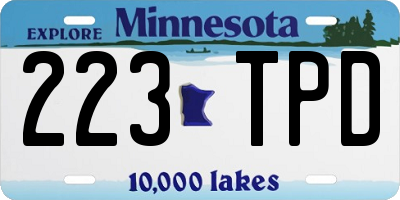 MN license plate 223TPD