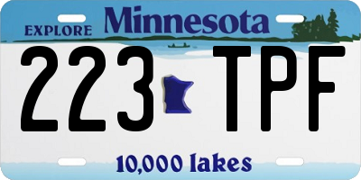 MN license plate 223TPF
