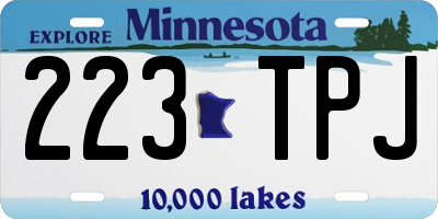 MN license plate 223TPJ