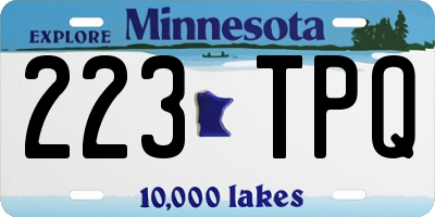 MN license plate 223TPQ