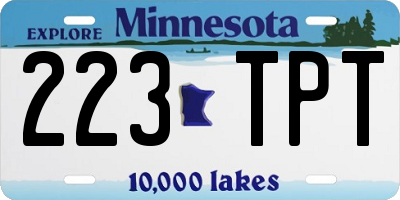 MN license plate 223TPT