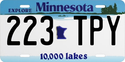 MN license plate 223TPY