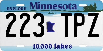 MN license plate 223TPZ
