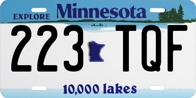 MN license plate 223TQF