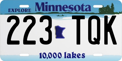 MN license plate 223TQK
