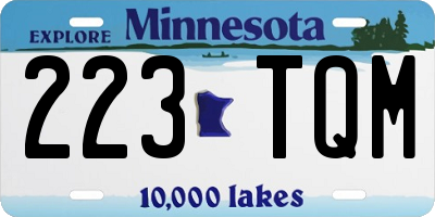 MN license plate 223TQM