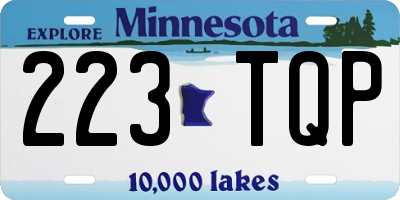 MN license plate 223TQP