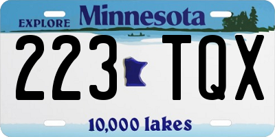 MN license plate 223TQX