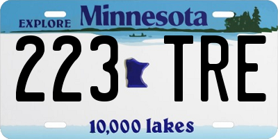 MN license plate 223TRE