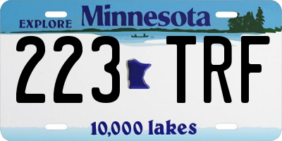 MN license plate 223TRF