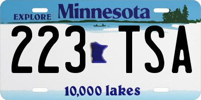 MN license plate 223TSA
