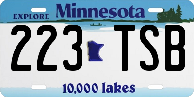 MN license plate 223TSB