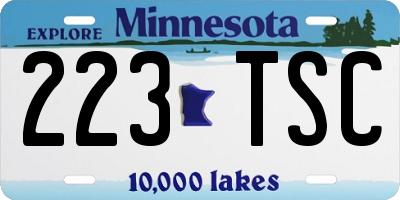 MN license plate 223TSC