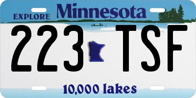 MN license plate 223TSF