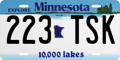 MN license plate 223TSK