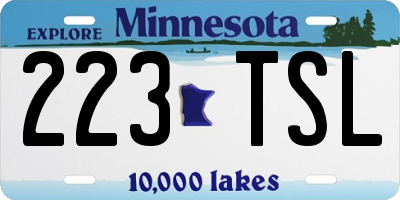 MN license plate 223TSL