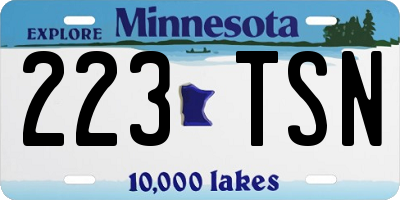 MN license plate 223TSN