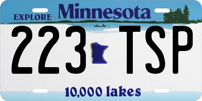 MN license plate 223TSP