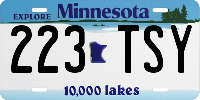MN license plate 223TSY