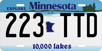 MN license plate 223TTD