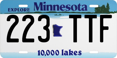MN license plate 223TTF