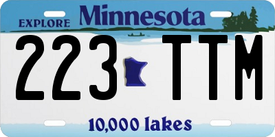 MN license plate 223TTM