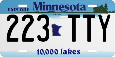 MN license plate 223TTY