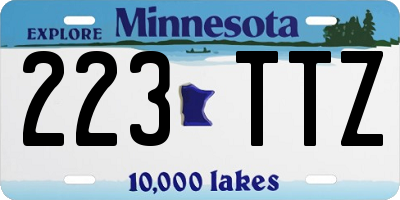 MN license plate 223TTZ