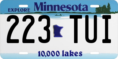 MN license plate 223TUI