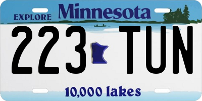 MN license plate 223TUN