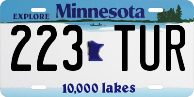 MN license plate 223TUR