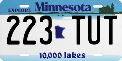 MN license plate 223TUT